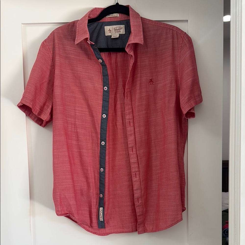 Original Penguin Red Casual Button Down Shirt